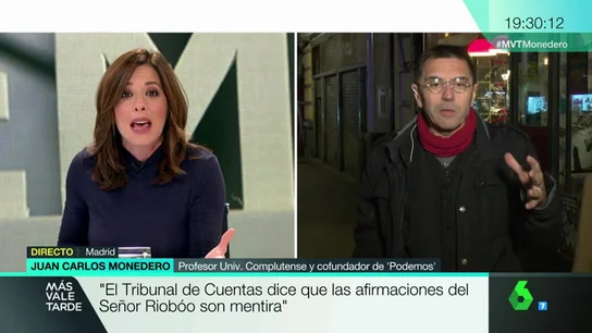 Tensa entrevista de Mamen Mendizábal a Juan Carlos Monedero: "Yo no le tengo que defender, se tiene que defender usted" Tensa entrevista de Mamen Mendizábal a Juan Carlos Monedero: "Yo no le tengo que defender, se tiene que defender usted"