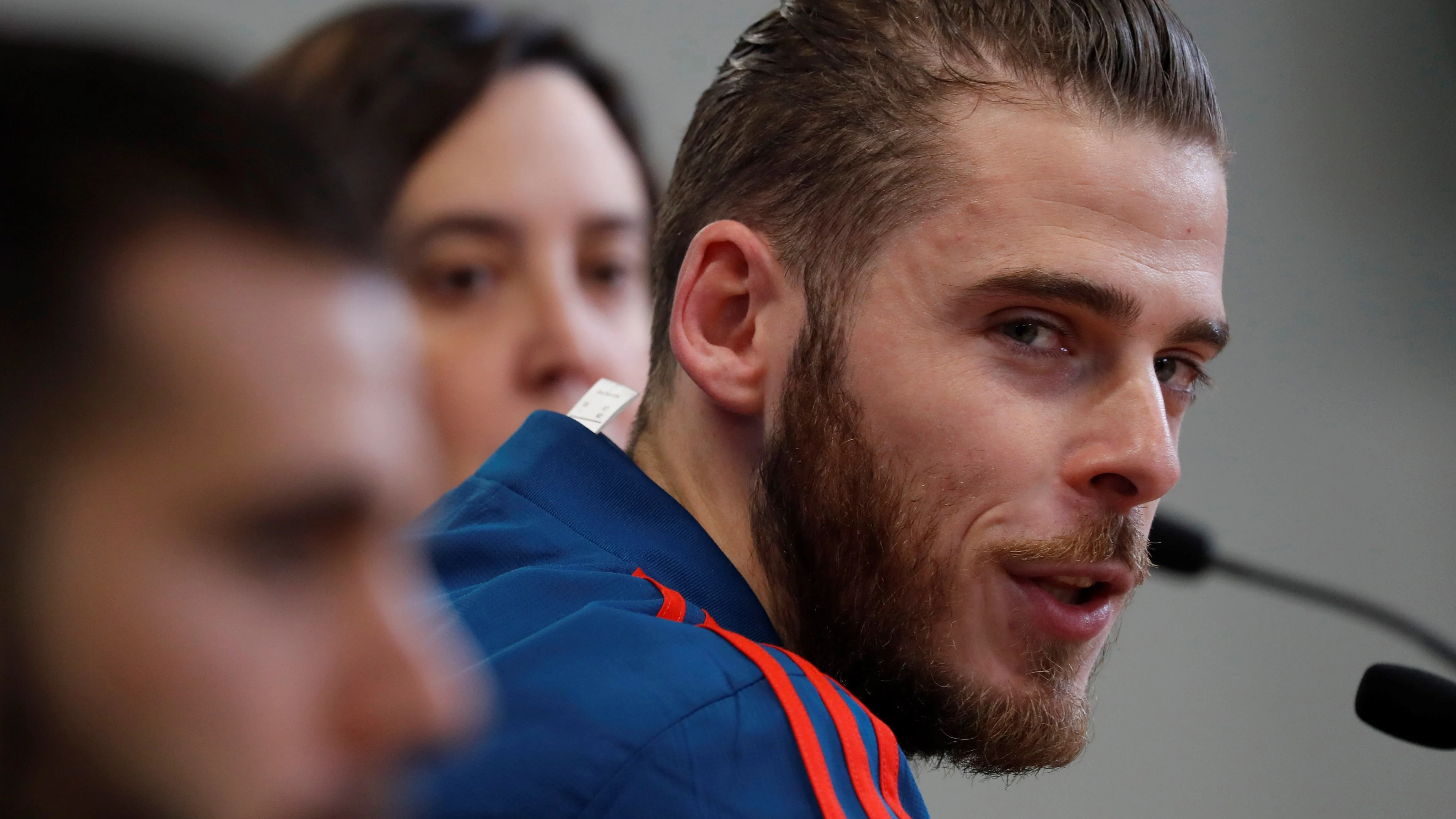 De Gea, hablando ante los medios