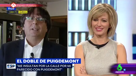 La divertida entrevista de Susanna Griso al doble de Carles Puigdemont La divertida entrevista de Susanna Griso al doble de Carles Puigdemont