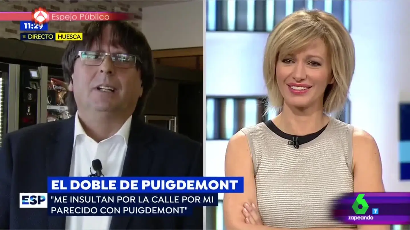 La divertida entrevista de Susanna Griso al doble de Carles Puigdemont La divertida entrevista de Susanna Griso al doble de Carles Puigdemont