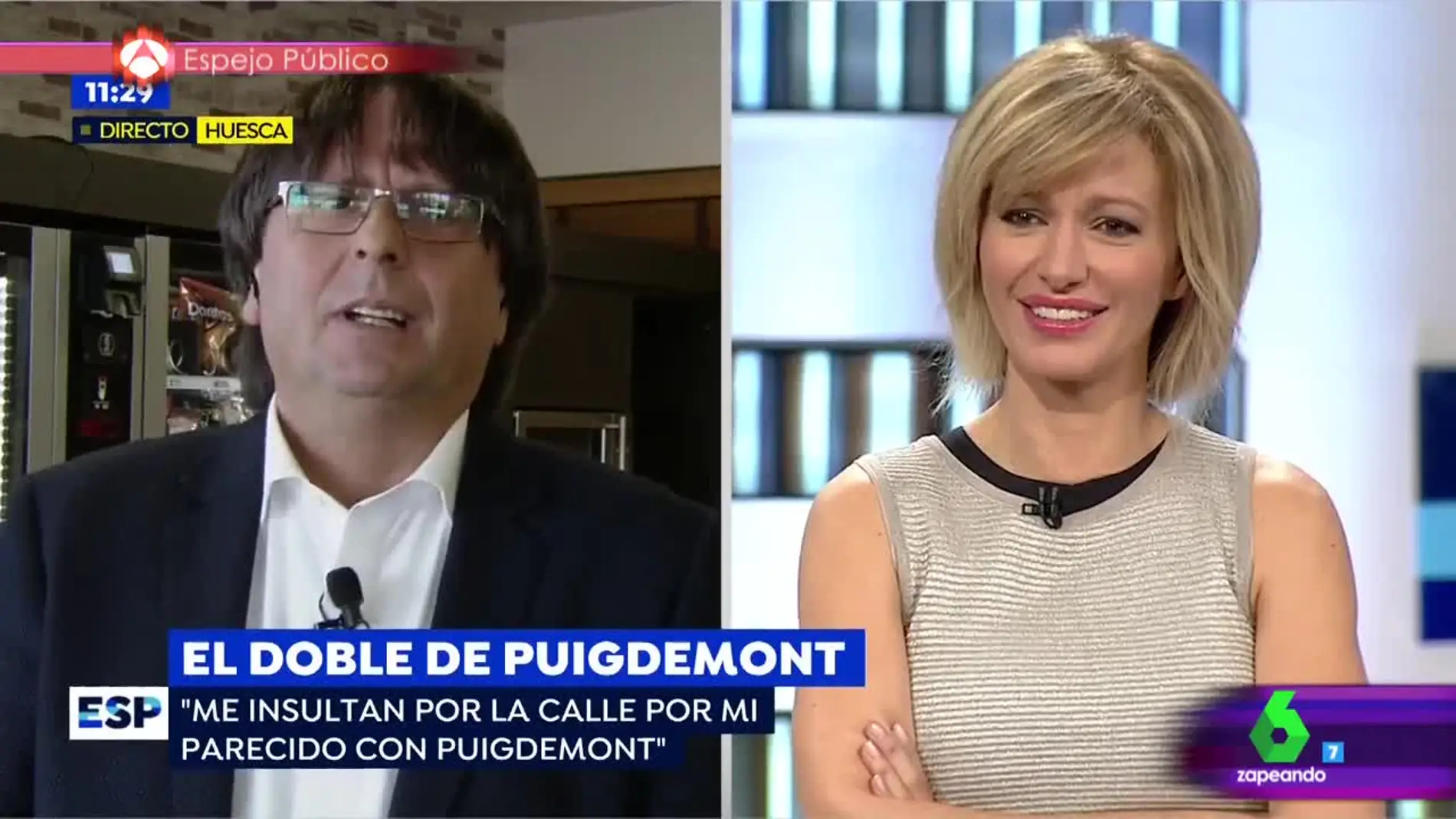 La divertida entrevista de Susanna Griso al doble de Carles Puigdemont