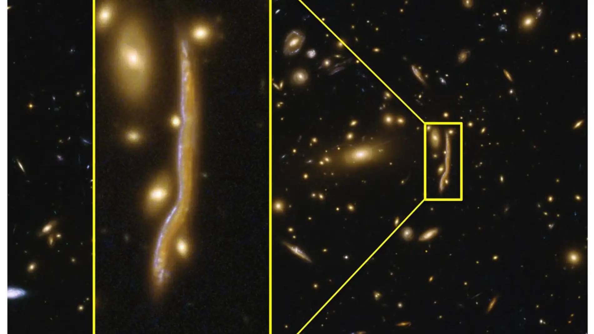 Una serpiente cosmica revela la estructura de las galaxias lejanas