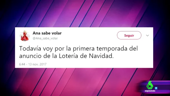 Tuit sobre el anuncio de la Lotería de Navidad Tuit sobre el anuncio de la Lotería de Navidad