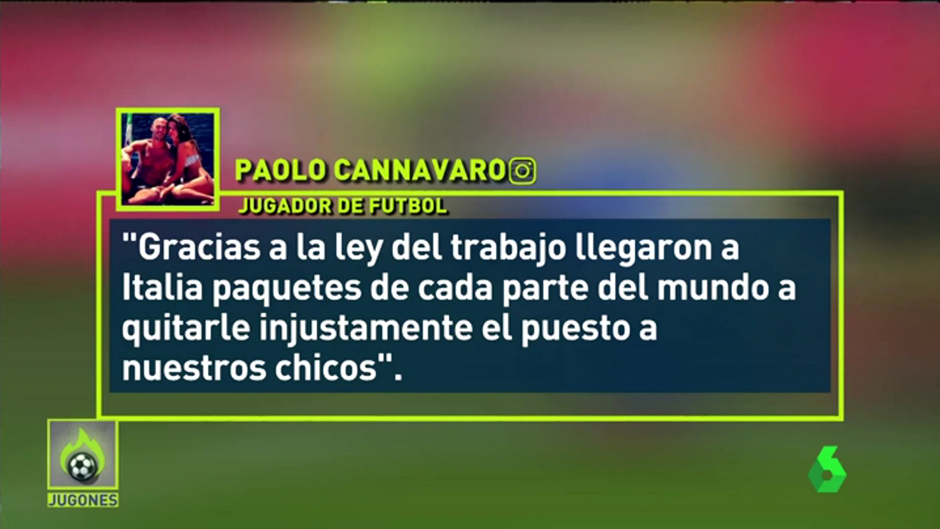 El mensaje racista del hermano de Cannavaro tras la debacle de Italia ante Suecia