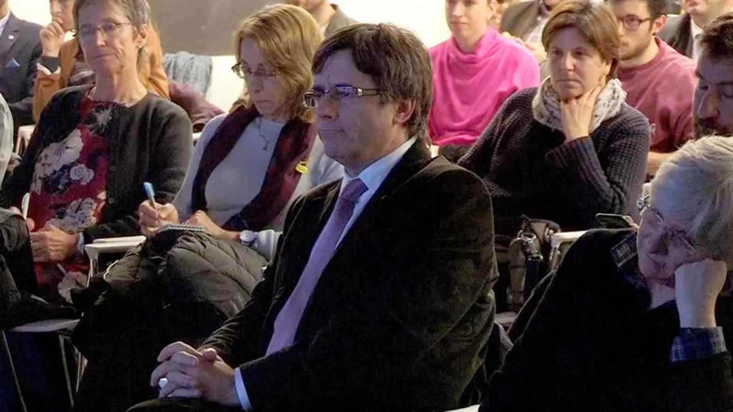 Imagen de televisión del expresidente de la Generalitat Carles Puigdemont Imagen de televisión del expresidente de la Generalitat Carles Puigdemont