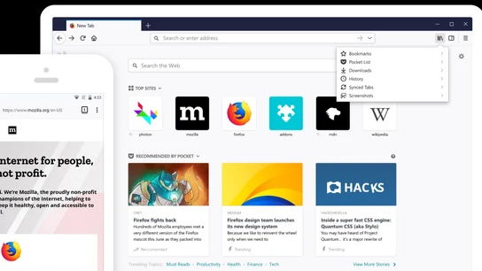 Interfaz del nuevo Firefox Quantum en diversos dispositivos Interfaz del nuevo Firefox Quantum en diversos dispositivos