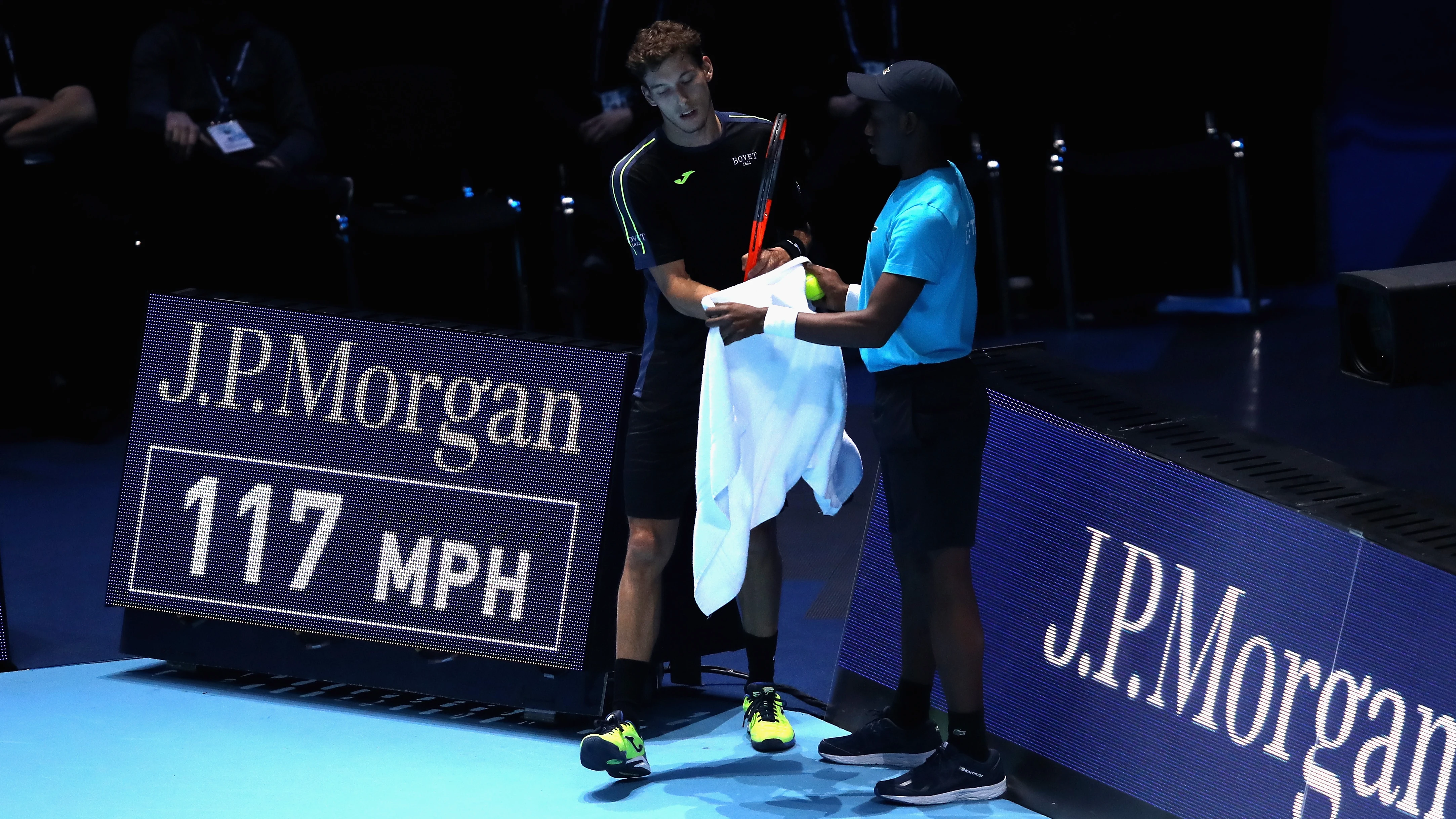 Carreño, durante su partido contra Thiem Carreño, durante su partido contra Thiem