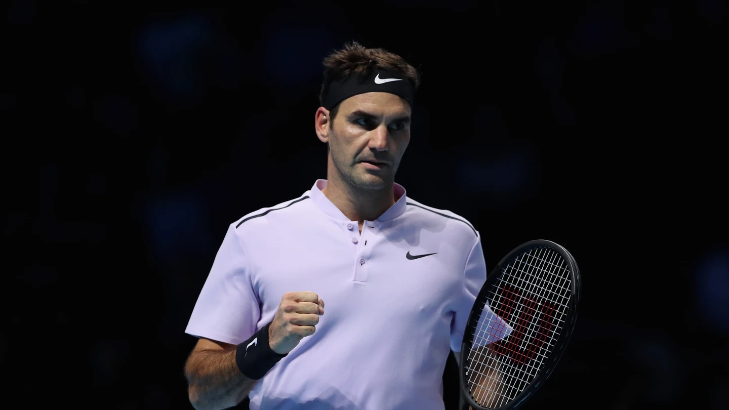 Roger Federer celebra un punto ante Zverev Roger Federer celebra un punto ante Zverev