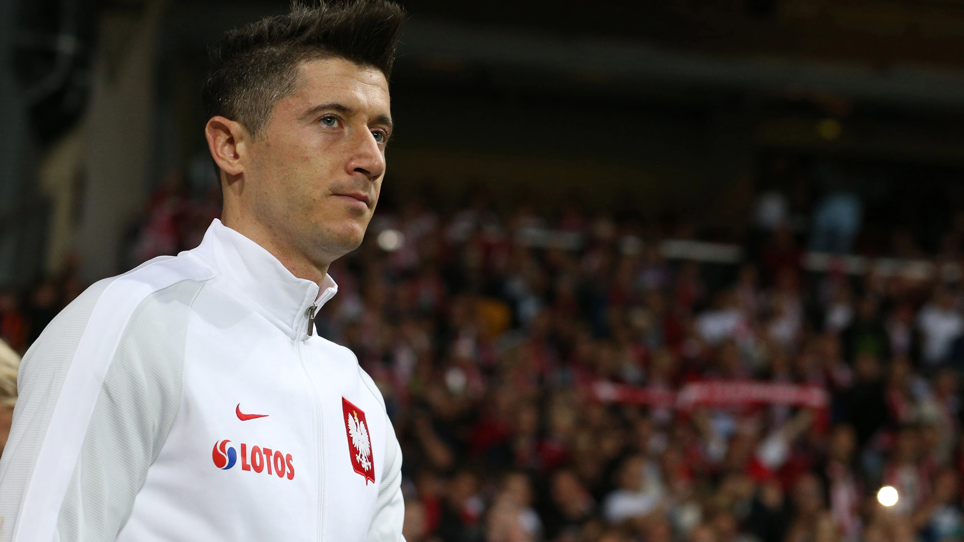 Robert Lewandowski, en un partido con Polonia