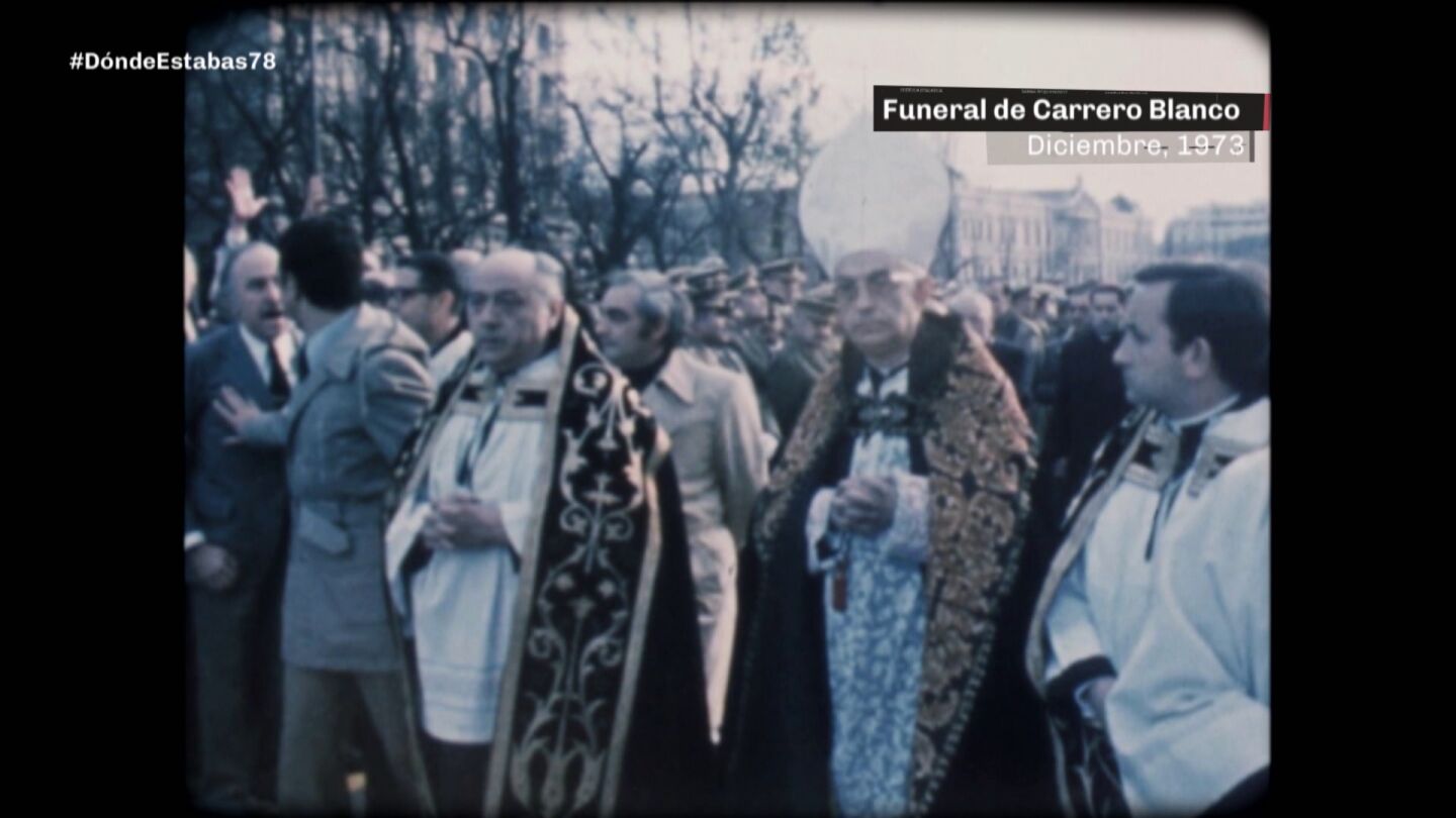 El cardenal Taranc&oacute;n en el funeral por Carrero Blanco