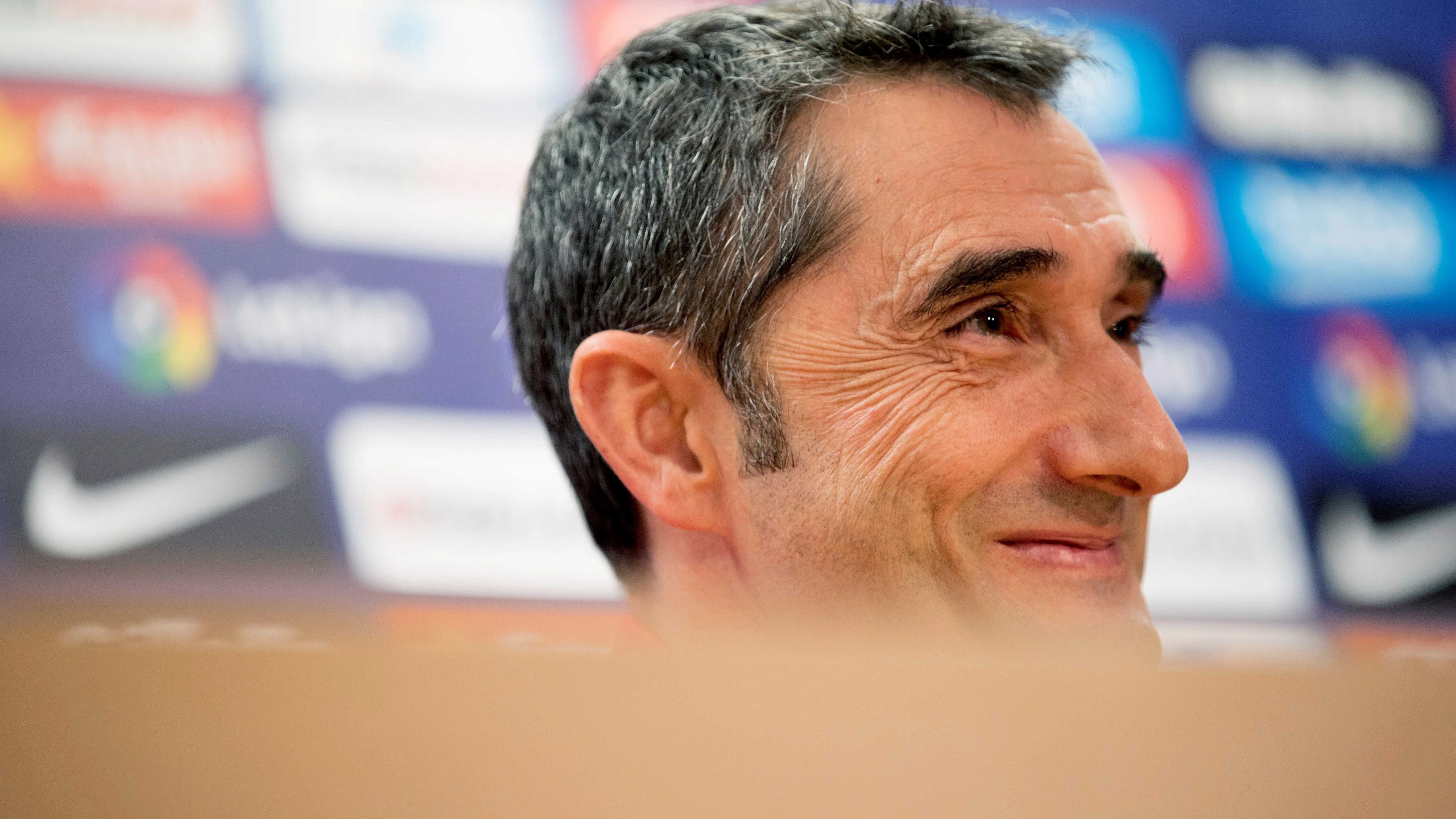 Ernesto Valverde, durante la rueda de prensa