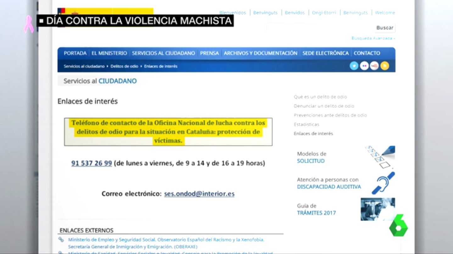 Una captura de la p&aacute;gina web de Interior