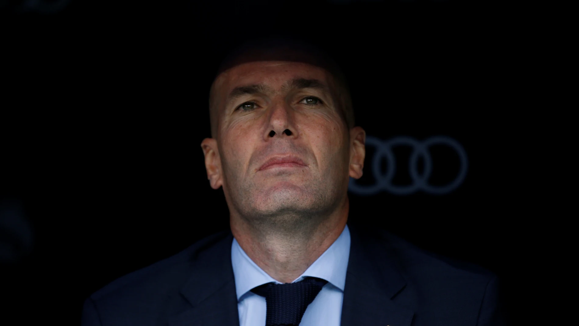 Zidane, durante el partido contra el Málaga