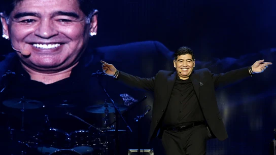 Maradona, durante un acto Maradona, durante un acto