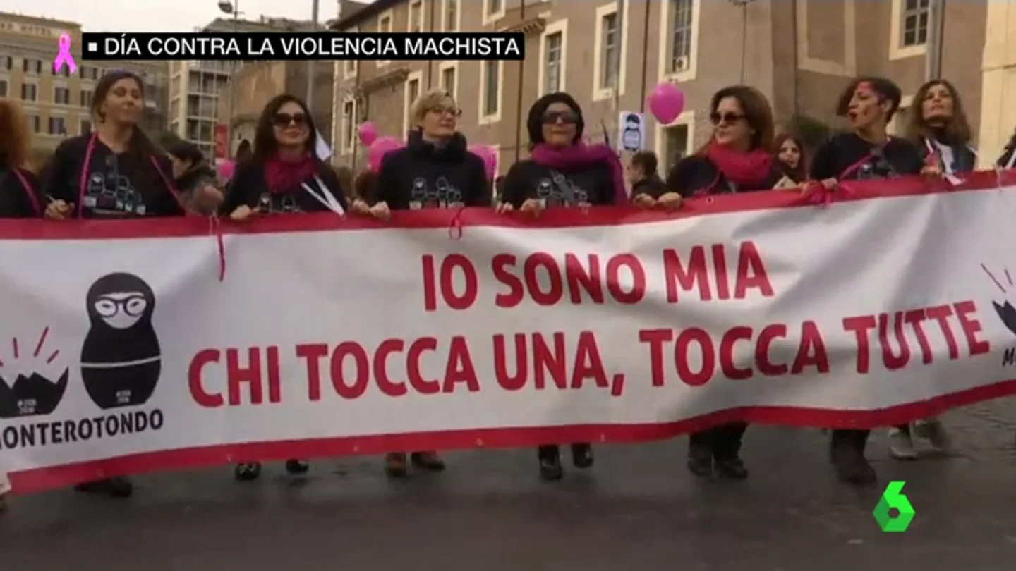 Una manifestación contra la violencia machista en Italia Una manifestación contra la violencia machista en Italia