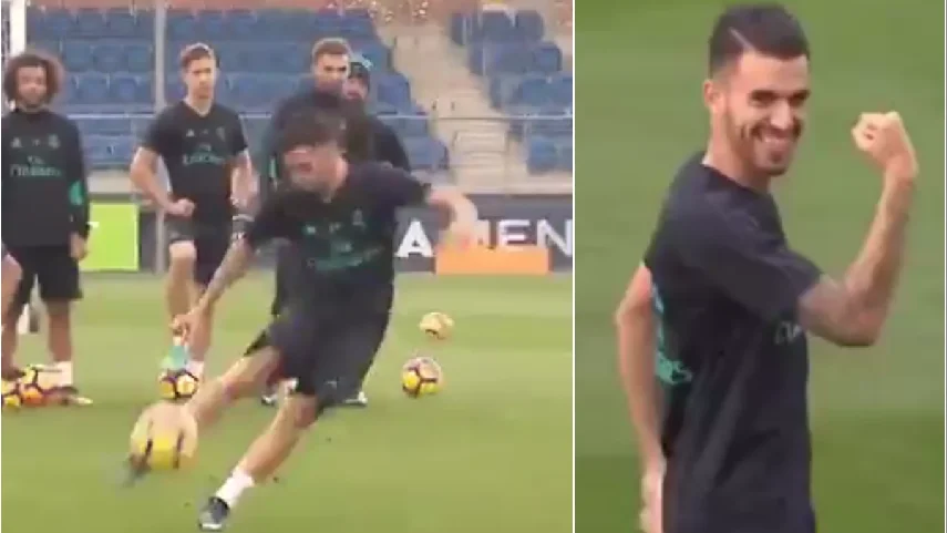 Ceballos y su golazo durante el entrenamiento