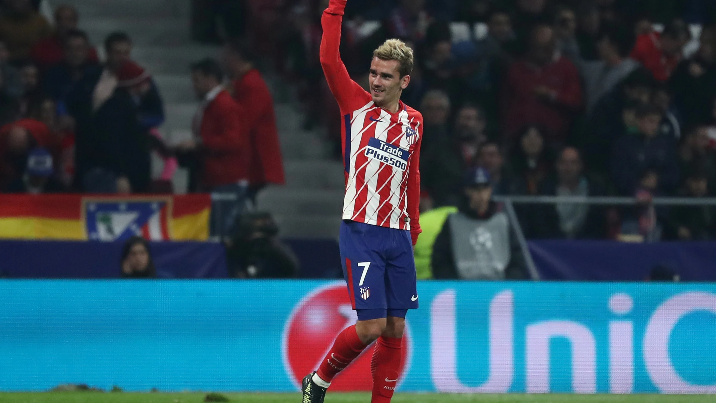 Griezmann celebra un gol con el Atlético de Madrid