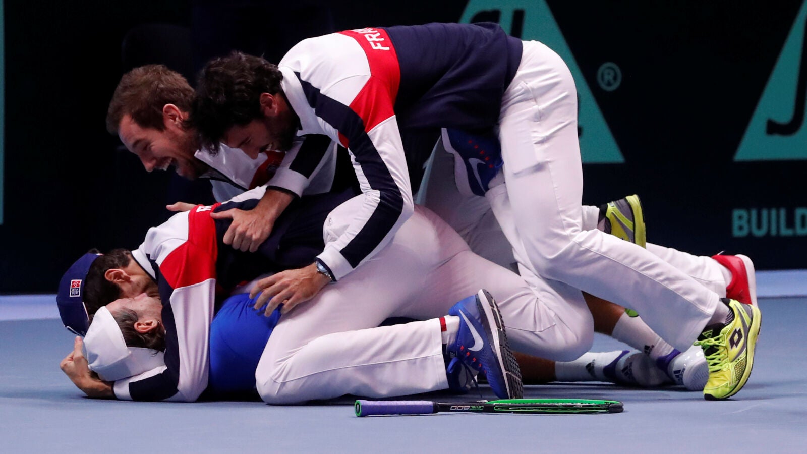 El equipo de Francia celebra su triunfo en la Copa Davis