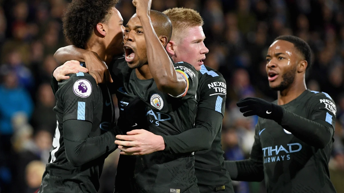 El City celebra un gol El City celebra un gol