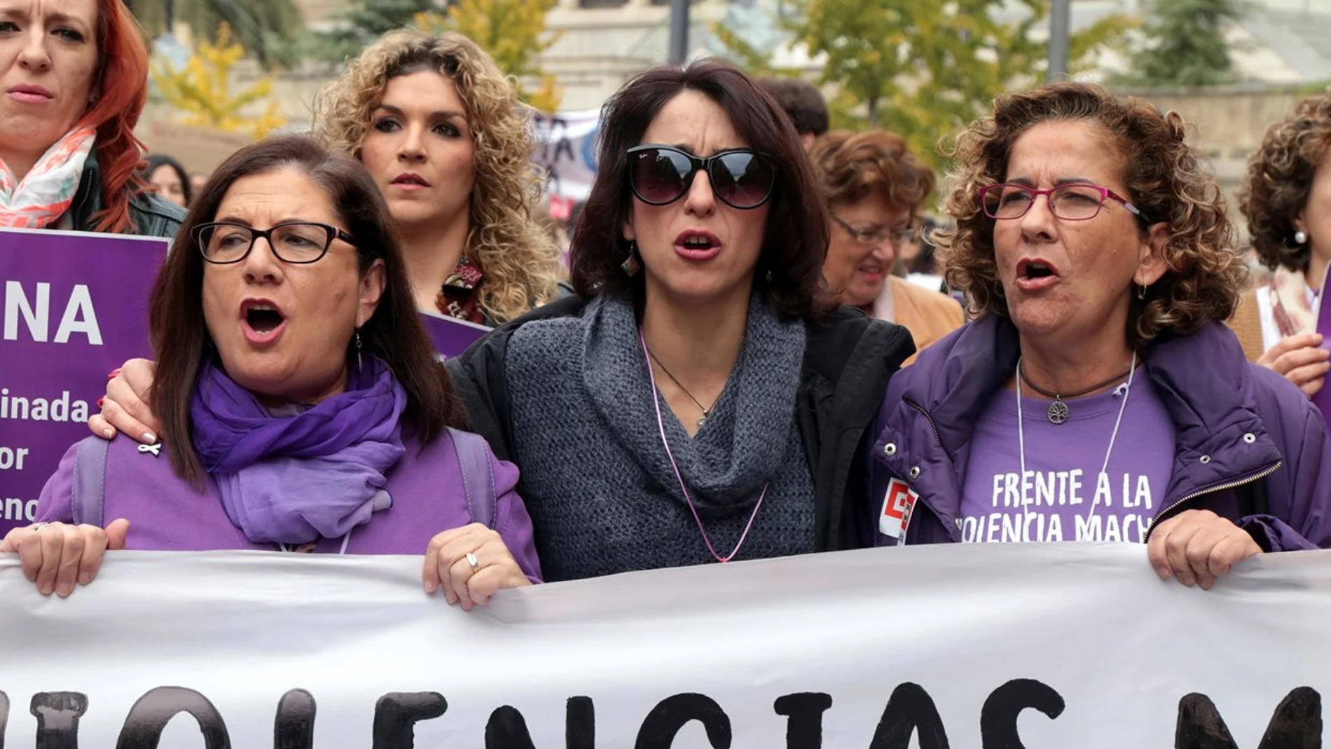 Juana Rivas en la manifestación contra la Violencia de Género
