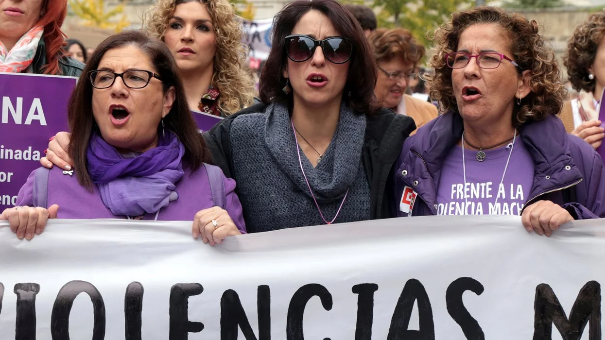 Juana Rivas en la manifestación contra la Violencia de Género