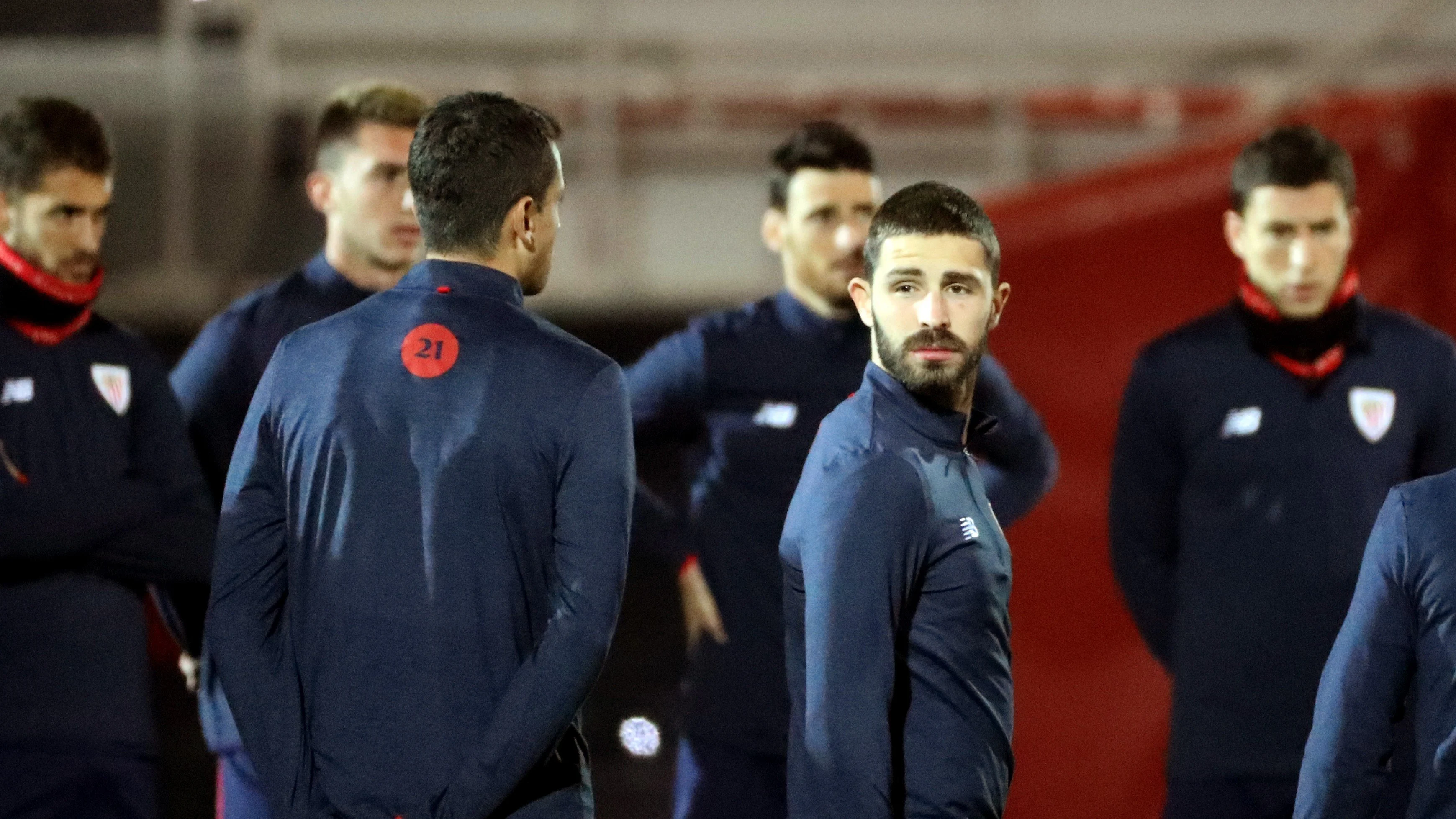 Yeray Álvarez, en un entrenamiento del Athletic