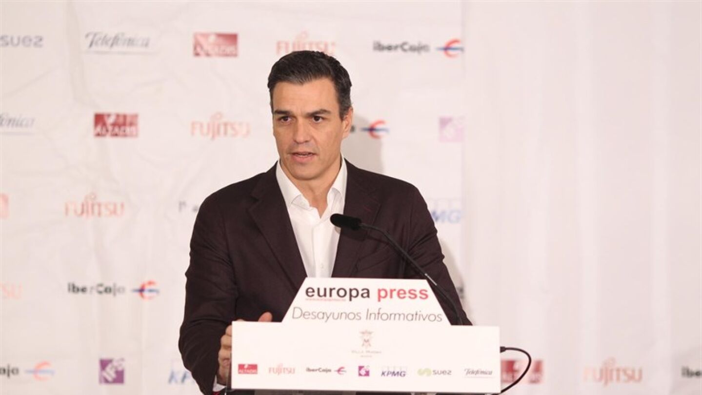 Pedro S&aacute;nchez, en los desayunos informativos de Europa Press