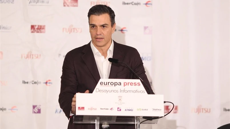 Pedro Sánchez, en los desayunos informativos de Europa Press