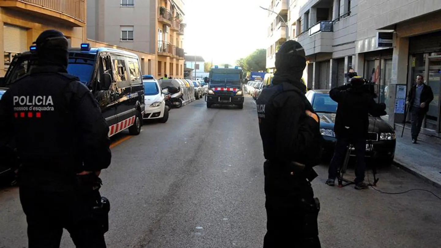 Imagen de archivo de los Mossos d'Esquadra en Barcelona Imagen de archivo de los Mossos d'Esquadra en Barcelona