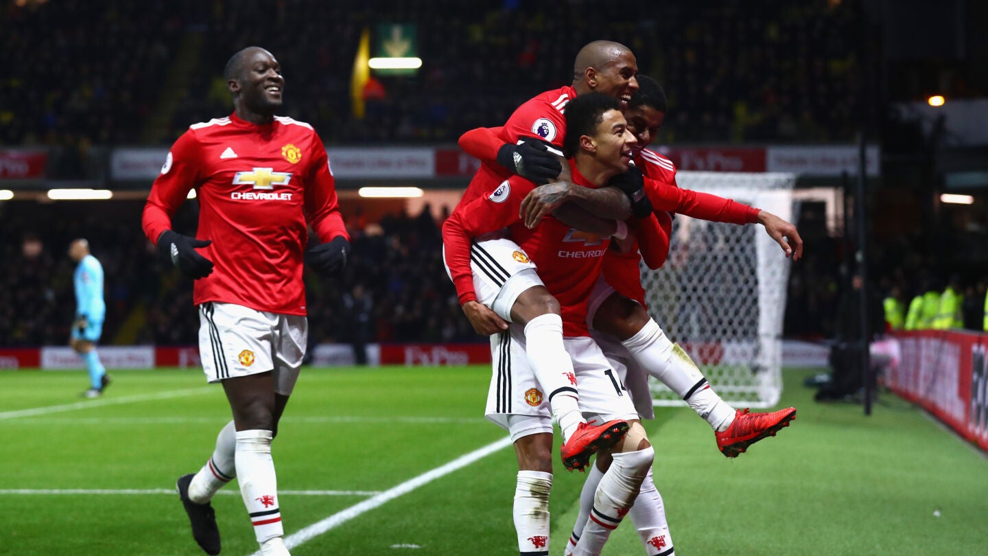 Los jugadores del United celebran un gol ante el Watford