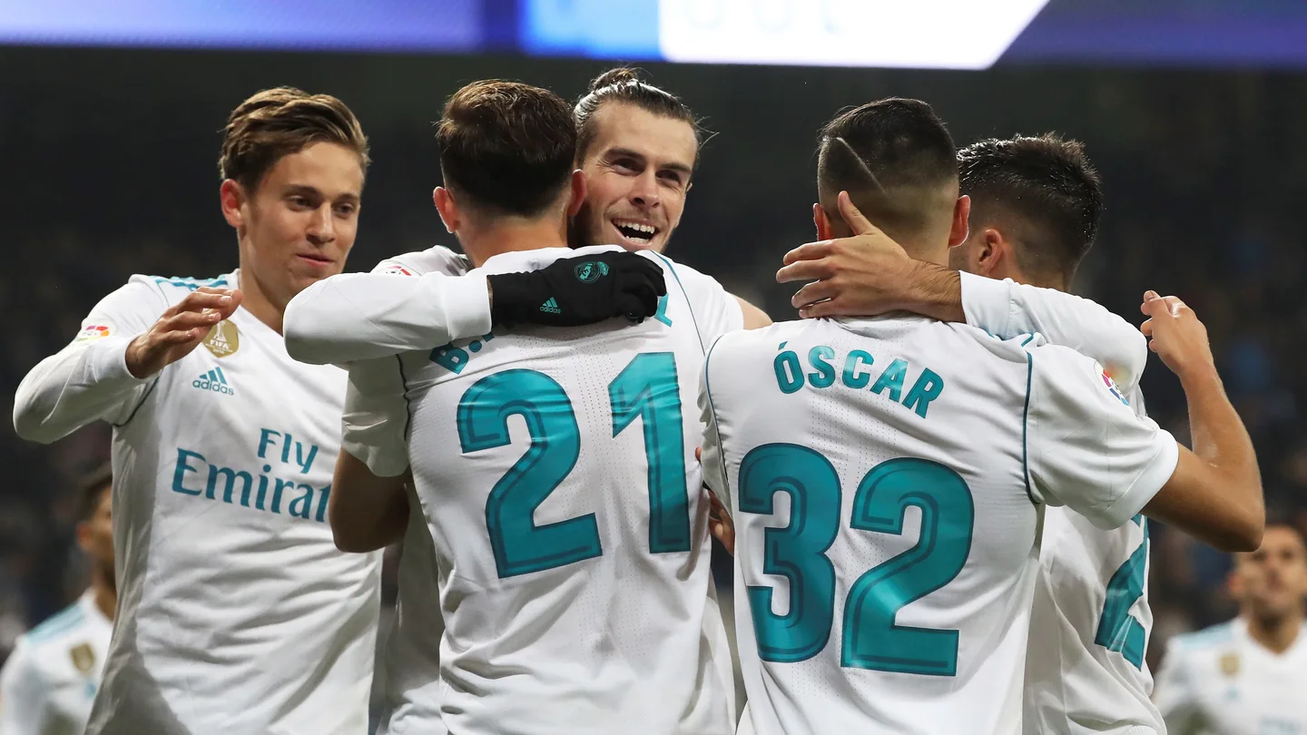 Bale y Mayoral celebran un gol ante el Fuenlabrada Bale y Mayoral celebran un gol ante el Fuenlabrada