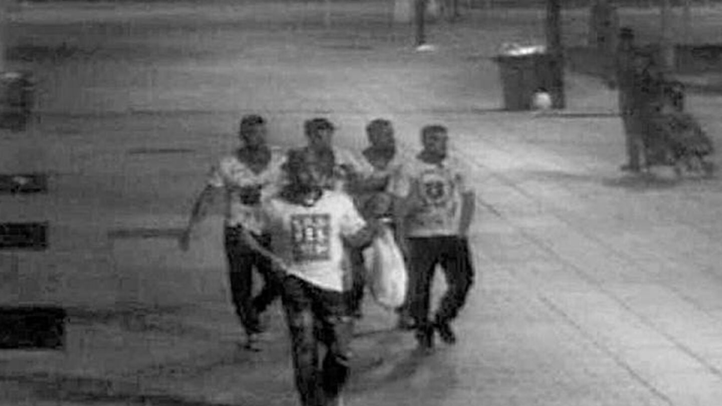 Los miembros de 'La Manada' durante los Sanfermines de 2016