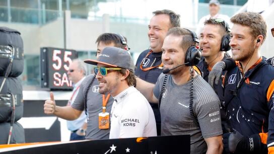 Fernando Alonso, en Yas Marina