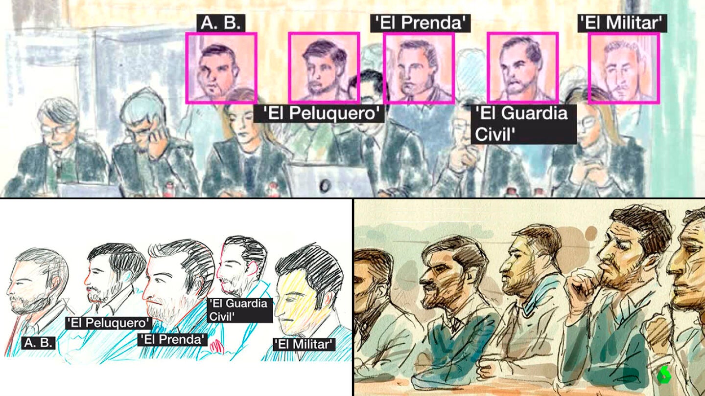 Los retratos de La Manada en el juicio por violaci&oacute;n m&uacute;ltiple en San Ferm&iacute;n