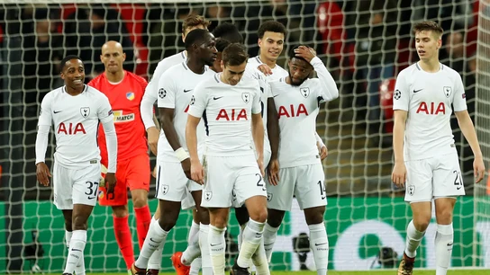 Los jugadores del Tottenham celebran un gol Los jugadores del Tottenham celebran un gol