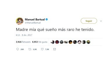 Mensaje de Twitter de Manuel Bartual Mensaje de Twitter de Manuel Bartual