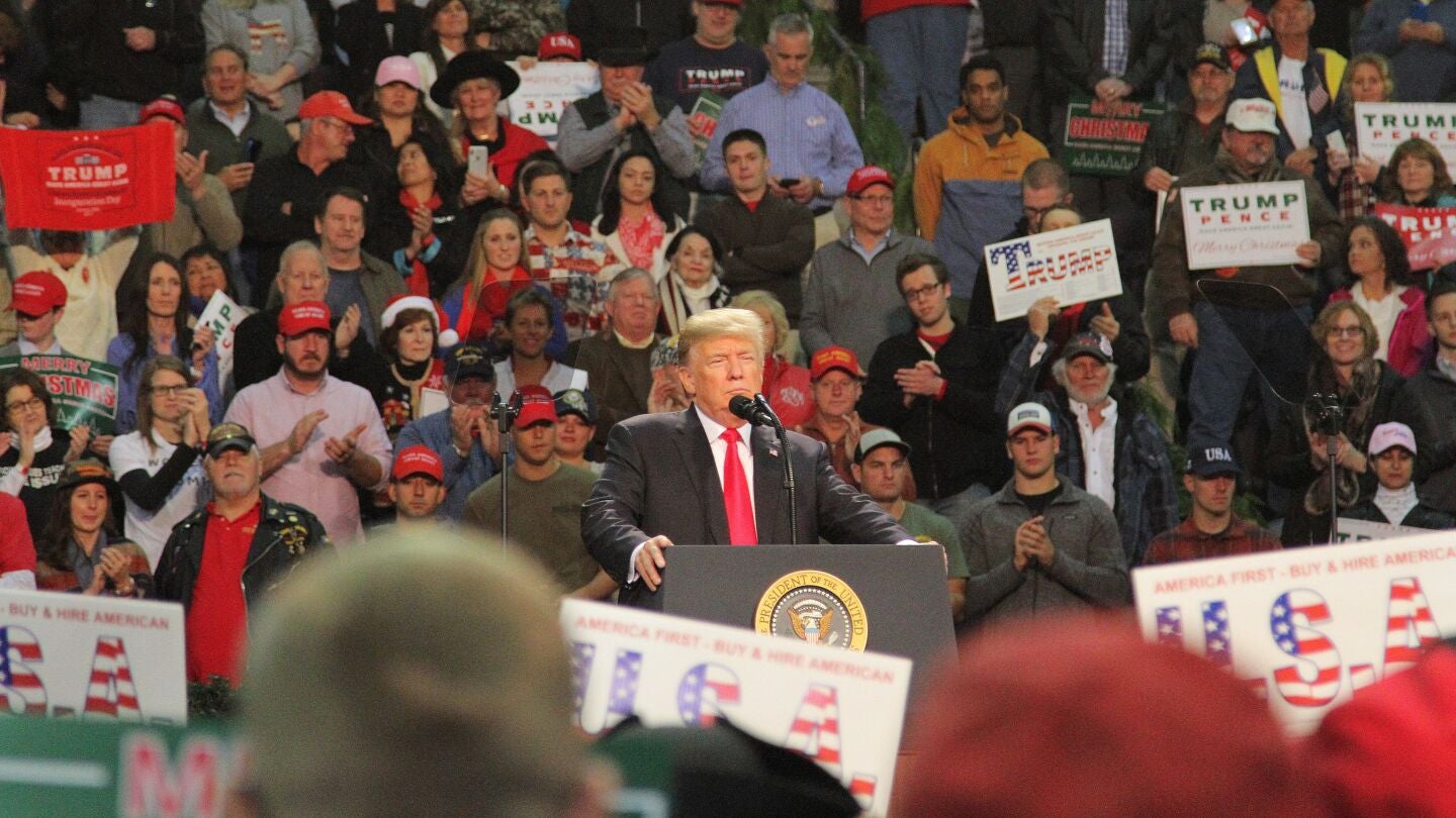 El presidente de EEUU, Donald Trump, durante el mitin