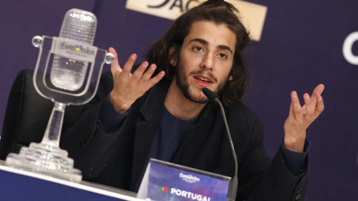 Salvador Sobral durante una rueda de prensa tras su triunfo en el último festival de Eurovisión