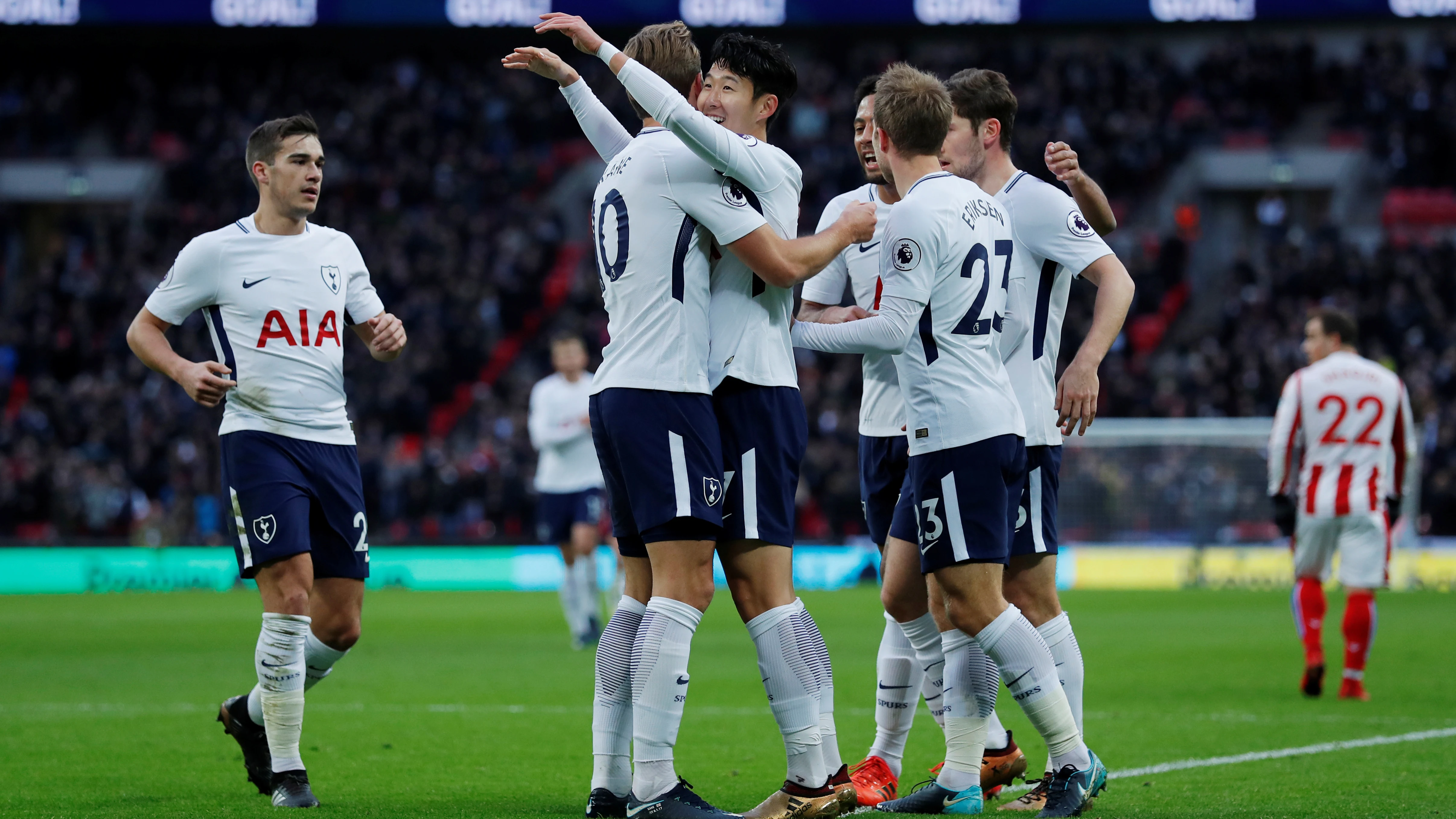 El Tottenham golea al Stoke City