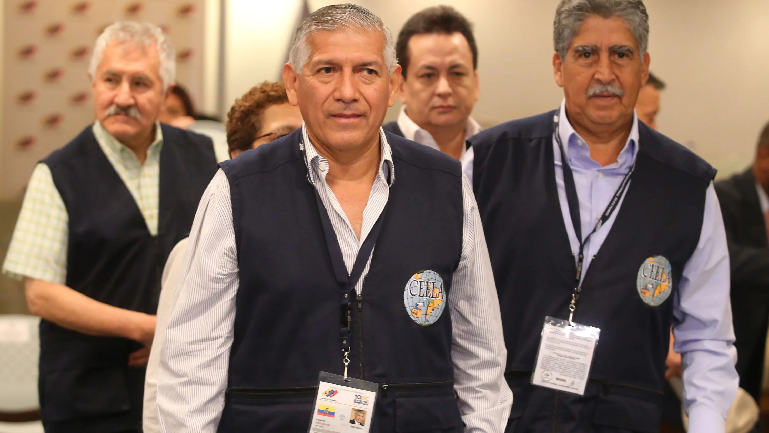 Nicanor Moscoso, presidente del Consejo de Expertos Electorales de Latinoamérica durante una conferencia de prensa 