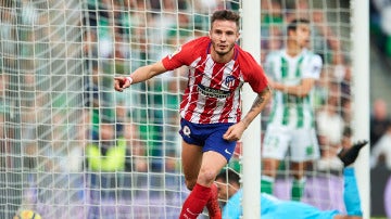 Saúl celebra su gol con el Atlético de Madrid