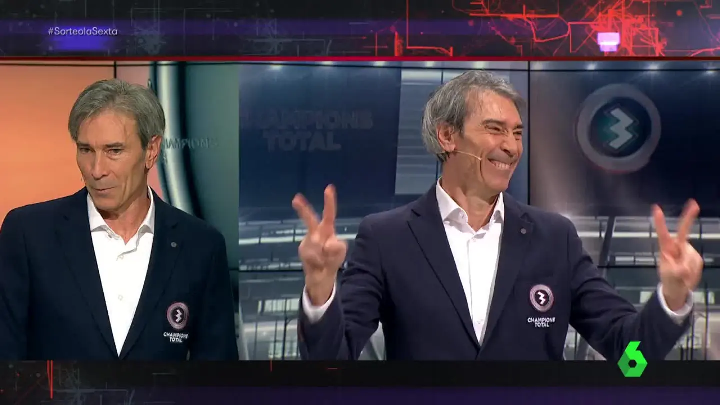 El Lobo Carrasco, durante el sorteo de Champions El Lobo Carrasco, durante el sorteo de Champions