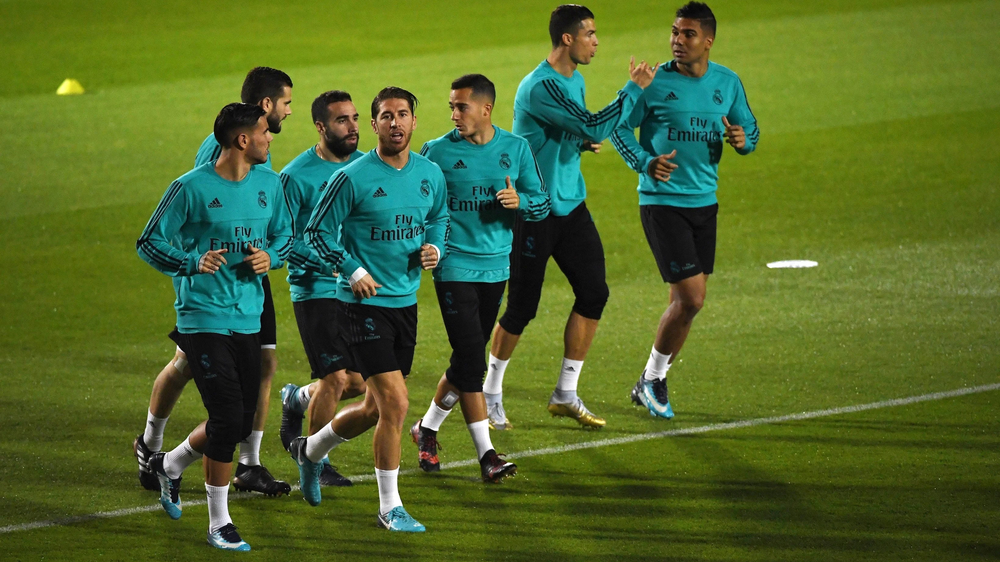 Los jugadores del Real Madrid se entrenan en Abu Dabi