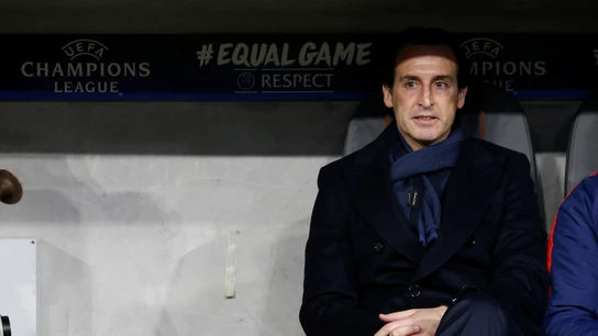 Emery, durante un partido del PSG Emery, durante un partido del PSG