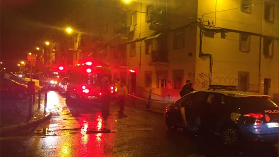 Varias ambulancias en el lugar donde tuvo lugar la pelea Varias ambulancias en el lugar donde tuvo lugar la pelea