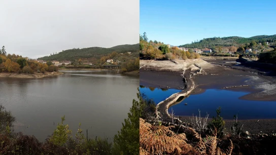 Embalse de Eiras antes y después de las lluvias Embalse de Eiras antes y después de las lluvias