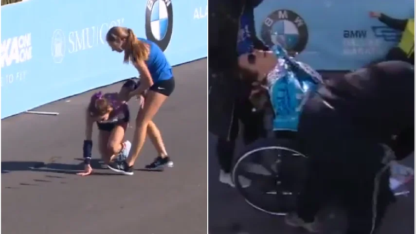 Momento en el que Chendler Self sufrió una pájara Momento en el que Chendler Self sufrió una pájara