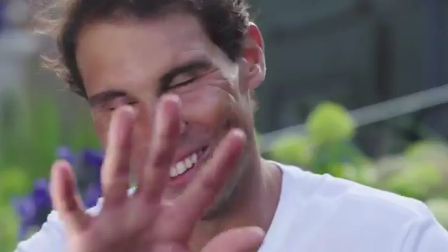 Nadal, en pleno ataque de risa