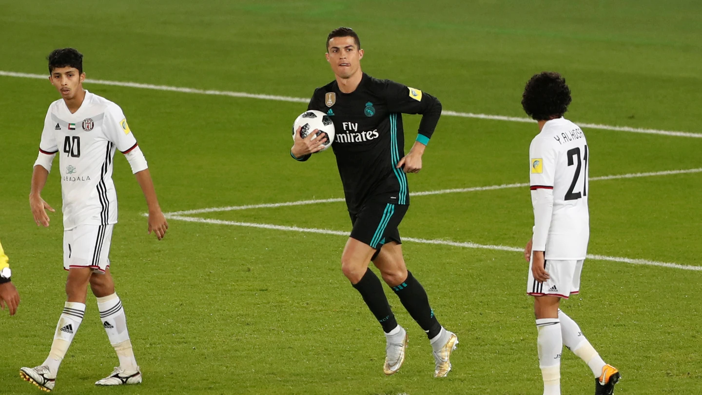 Cristiano Ronaldo tras anotar el 1-1 ante Al Jazira Cristiano Ronaldo tras anotar el 1-1 ante Al Jazira