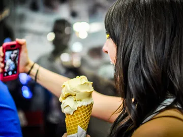Un selfie con un helado Un selfie con un helado